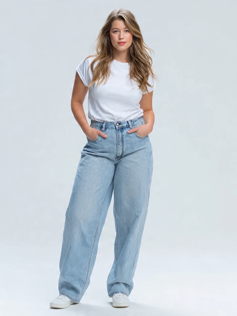 EUC Primark UK Light Wash High-Rise Wide Leg Women’s Jeans Size 16